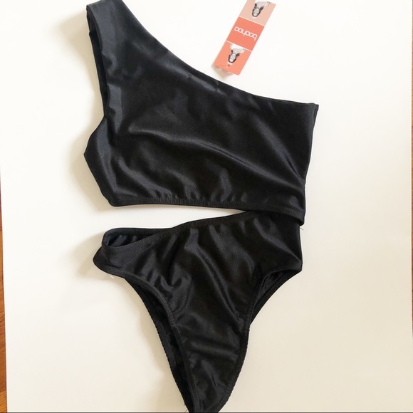 NWT Cut Out One Shoulder Swimsuit Blk sz 6p - Picture 5 of 6
